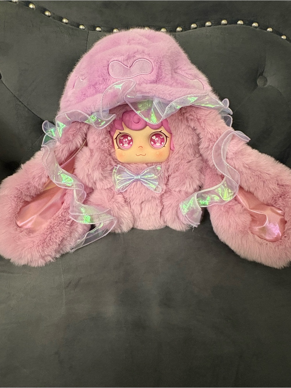 Yoou Jellyfish Hat 600% Plush Blind Box phantom glow pinkish purple and pink